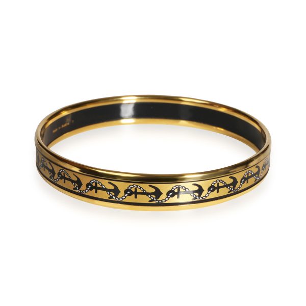 Vintage Hermès Anchor Rope Design Gold Plated Bangle Vintage Hermès Anchor Rope Design Gold Plated Bangle