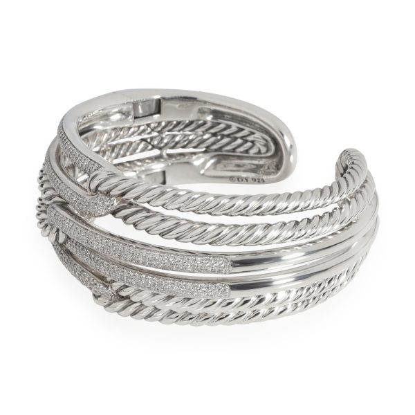 109975 sv David Yurman Labyrinth Diamond Bangle in Sterling Silver 272 CTW