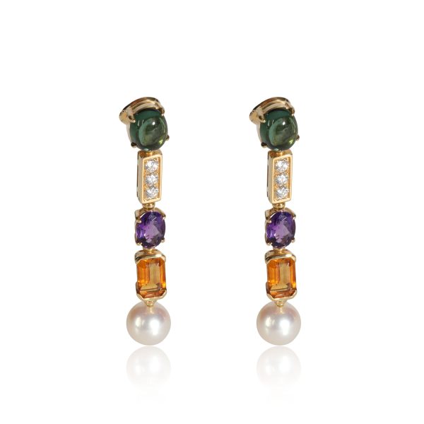 Bulgari Allegra Diamond Gemstone Drop Earrings in 18KT Yellow Gold 036 CTW Bulgari Allegra Diamond Gemstone Drop Earrings in 18KT Yellow Gold 036 CTW