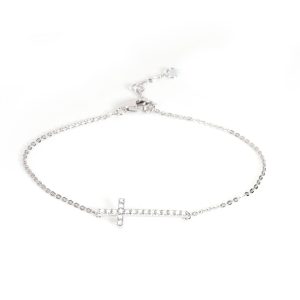 Diamond Cross Bracelet in 14K White Gold 014 ctw Gucci Horsebit Chain Clutch Bag