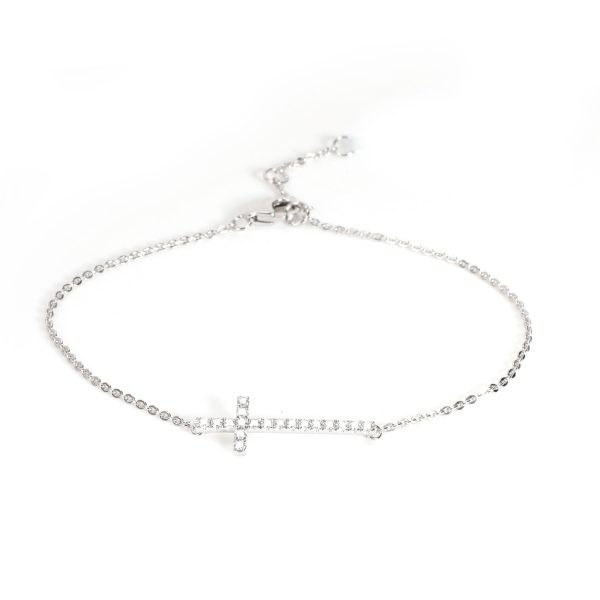 Diamond Cross Bracelet in 14K White Gold 014 ctw Diamond Cross Bracelet in 14K White Gold 014 ctw