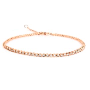 BBezel Set Diamond Line Bracelet in 14K Rose Gold 023 CTW Chanel Decacoco Studs 2way Camera Bag White