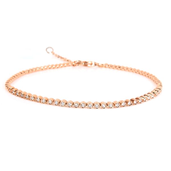 BBezel Set Diamond Line Bracelet in 14K Rose Gold 023 CTW BBezel Set Diamond Line Bracelet in 14K Rose Gold 023 CTW