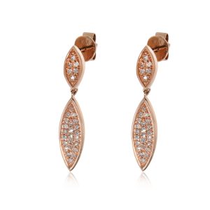 Pave Diamond Teardrop Earrings 14K Rose Gold 017ctw Louis Vuitton On the Go MM Bicolor 2WAY Tote Bag Monogram Empreinte Rose Trianon Crème