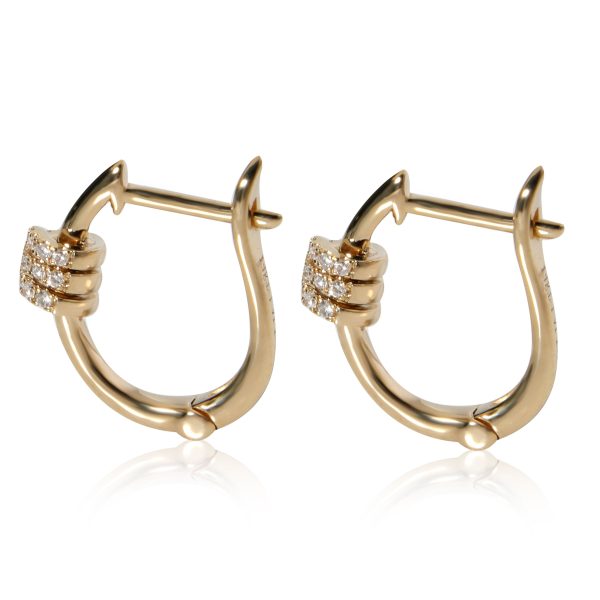 110094 sv Pave Diamond Station Huggie Earrings 14K Yellow Gold 017ctw