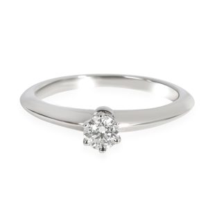 Tiffany Co Solitaire Diamond Engagement Ring in Platinum G VVS2 021 CTW Maison Margiela 5AC Grainy Leather Bucket Bag White