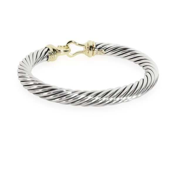 110187 bv David Yurman Cable Hook Bangle in 14K Yellow GoldSterling Silver