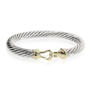 David Yurman Cable Hook Bangle in 14K Yellow GoldSterling Silver Prada Nylon Rucksack Khaki