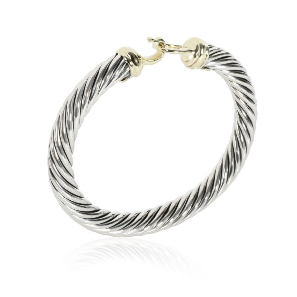 110187 pv David Yurman Cable Hook Bangle in 14K Yellow GoldSterling Silver