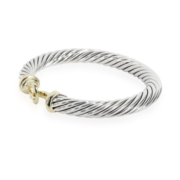 110187 sv David Yurman Cable Hook Bangle in 14K Yellow GoldSterling Silver