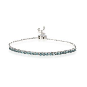 My Story Blue Topaz Pixie Bolo Bracelet in 14K White Gold Cart