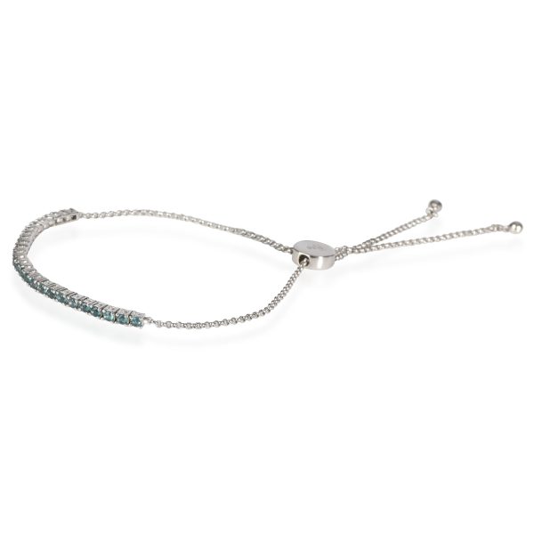 110204 sv My Story Blue Topaz Pixie Bolo Bracelet in 14K White Gold