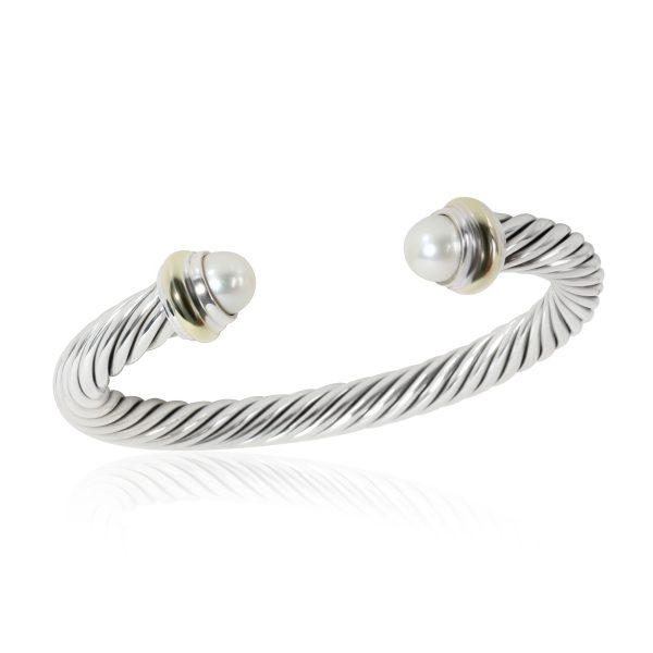 110236 pv 9435f7e3 a3eb 4cc3 bd4f 14dd74c8d9ee David Yurman Cable Pearl Bangle in 14K Yellow GoldSterling Silver