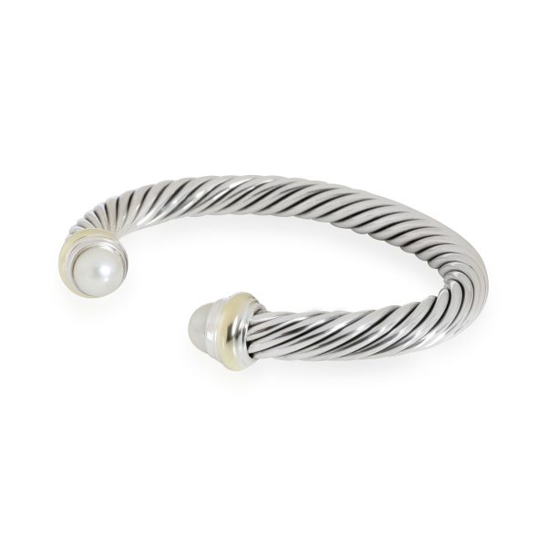 110236 sv 17fbdd4a 56b8 43e1 a416 22aa51d920f8 David Yurman Cable Pearl Bangle in 14K Yellow GoldSterling Silver