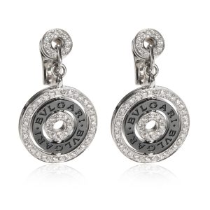 BVLGARI Astrale Diamond Ceramic Earring in 18K White Gold 216 CTW Clip On Cart