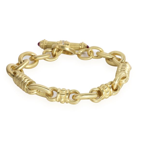 110351 bv Judith Ripka Toggle Diamond Bracelet in 18K Yellow Gold 025 CTW