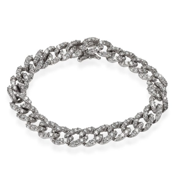 Diamond Curb link Bracelet in 18K White Gold 680 CTW Diamond Curb link Bracelet in 18K White Gold 680 CTW