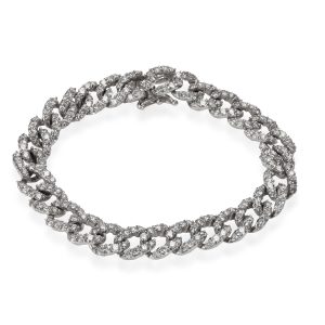 Diamond Curb link Bracelet in 18K White Gold 680 CTW LOUIS VUITTON Petite Sac Plat Monogram Leather Black