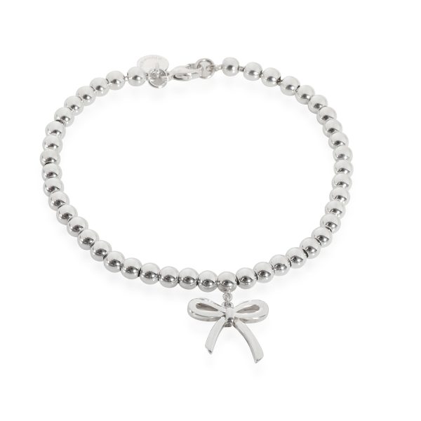 Tiffany Co Bow charm Bead Bracelet in Sterling Silver Tiffany Co Bow charm Bead Bracelet in Sterling Silver