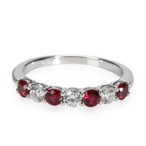 Tiffany Co Embrace Ruby and Diamond Band in Platinum 025 CTW BVLGARI Pink Gold Ring B Zero One