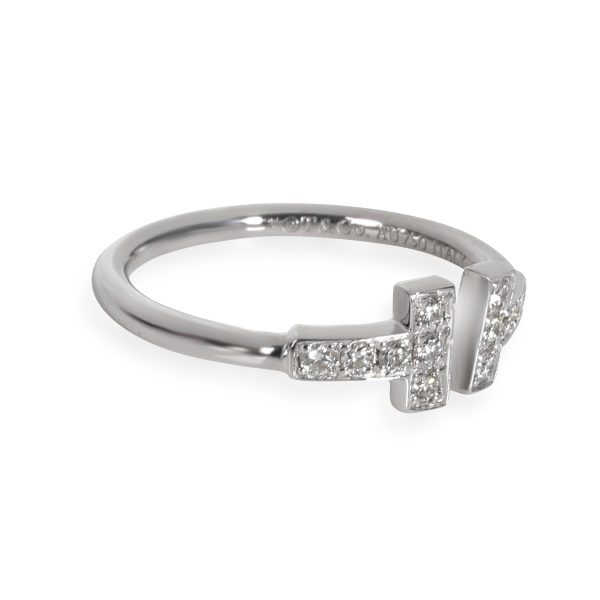 110386 sv Tiffany Co T Diamond Band in 18K White Gold 025 CTW