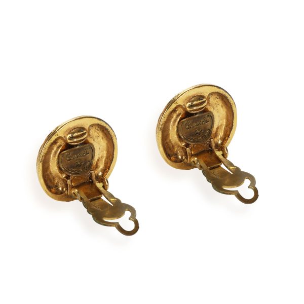 110439 bv Chanel Vintage Gold Tone Earrings