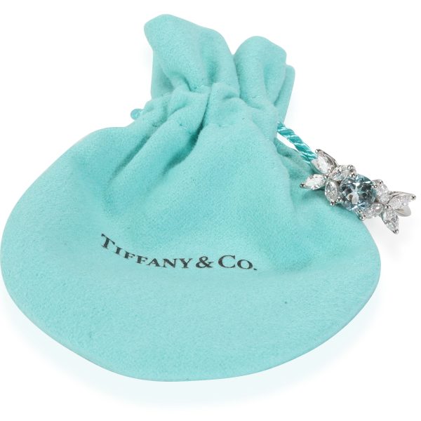 110467 box Tiffany Co Victoria Aquamarine Diamond Ring in Platinum 091 CTW