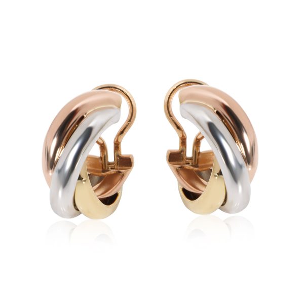 Cartier Trinity Hoop Clip On Earrings in 18K 3 Tone Gold Cartier Trinity Hoop Clip On Earrings in 18K 3 Tone Gold