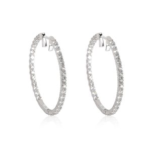 Inside out Diamond Hoop Earring in 14K White Gold 200 CTW Prada Leather Shoulder Bag Gray