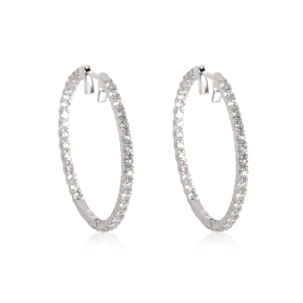 Inside out Diamond Hoop Earring in 14K White Gold 200 CTW Inside out Diamond Hoop Earring in 14K White Gold 200 CTW