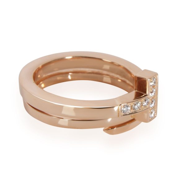 110581 sv Tiffany Co T Wrap Diamond Ring in 18K Rose Gold 010 CTW