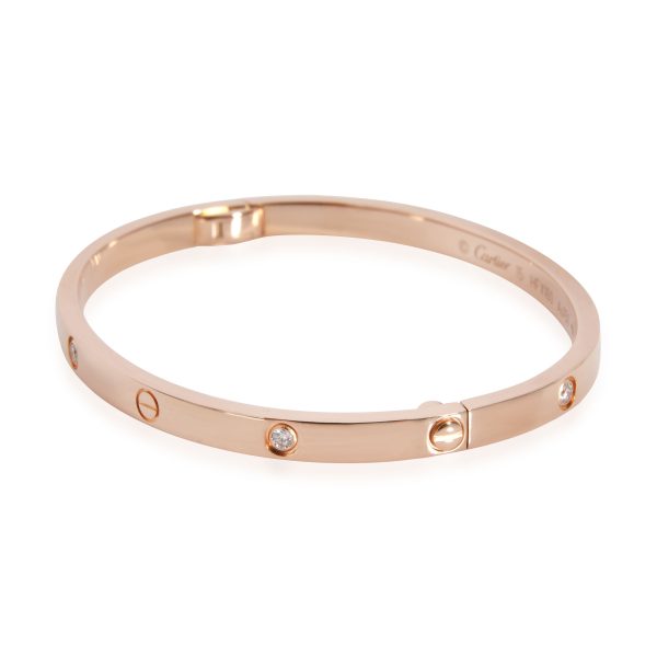 110650 sv Cartier Love Diamond Bracelet in 18K Pink Gold 015 CTW