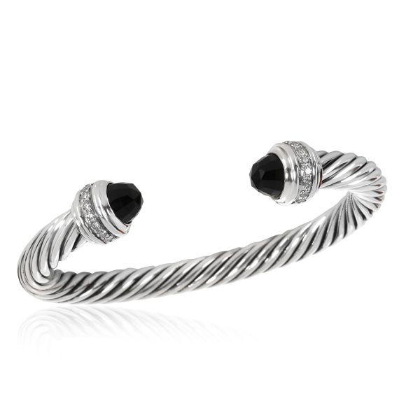 110655 pv 799bd635 d755 4303 acc7 367955b10610 David Yurman Cable Onyx Diamond Bangle in Sterling Silver Black 041 CTW