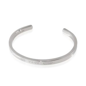 Tiffany Co 1837 Cuff Bangle in Sterling Silver IGL Certified Diamond Tennis Bracelet in 14K White Gold 700 CTW