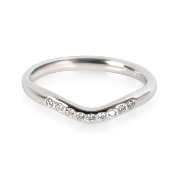 Tiffany Co Tiffany Co Elsa Peretti Curved Diamond Wedding Band in Platinum 006 CTW