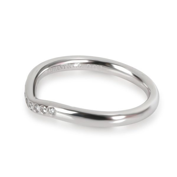 Platinum Wedding Band Tiffany Co Elsa Peretti Curved Diamond Wedding Band in Platinum 006 CTW