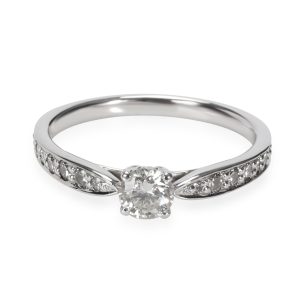 Tiffany Co Harmony Diamond Engagement Ring in Platinum I VVS2 040 CT Chanel Matelasse Single Flap Chain Coco Mark CC Push Lock Black