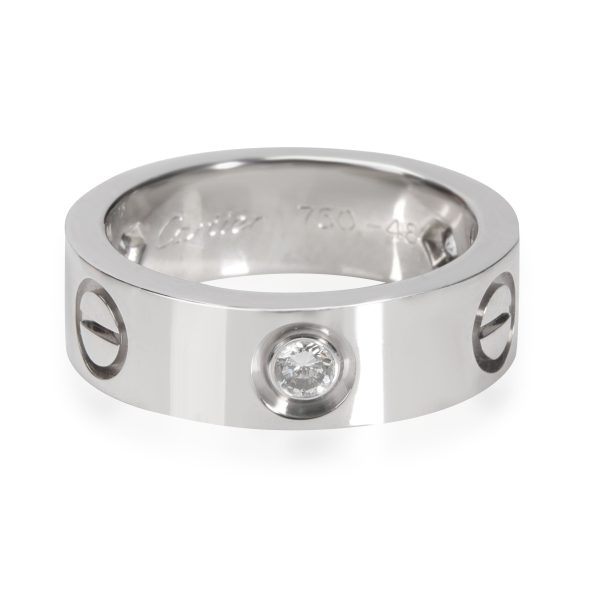 Rings Cartier Love Ring with Diamonds in 18K White Gold 022 CTW