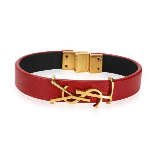 Saint Laurent Opyum Red Leather Bracelet Saint Laurent Opyum Red Leather Bracelet