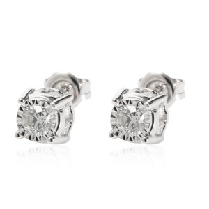 Diamond Stud Earrings in 14K White Gold 095 CTW Louis Vuitton Neverfull MM Tote Bag Monogram Brown