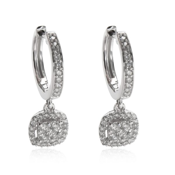 Diamond Cluster Drop Earring in 14K White Gold 05 CTW Diamond Cluster Drop Earring in 14K White Gold 05 CTW