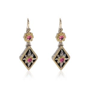 Konstantino Tourmaline Fashion Earring in 18K Yellow GoldSterling Silver Versace Jeans Couture Spring Summer Black