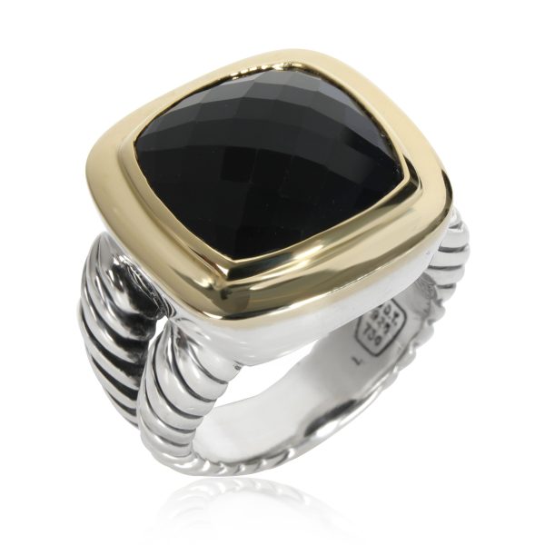 Mixed Fashion Ring David Yurman Albion Onyx Ring in 18K Yellow GoldSterling Silver Black