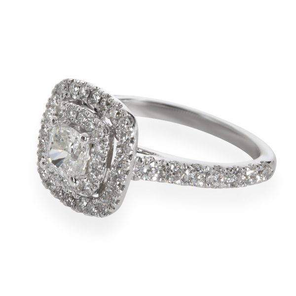 Engagement Ring White Gold Neil Lane Cushion Halo Diamond Engagement Ring in 14K White Gold 113 CTW