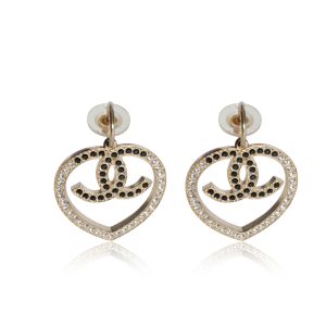 Chanel Strass Crystal Heart Shape Drop Earrings Cartier Louis Cartier Vendome Ring in 18K 3 Tone Gold