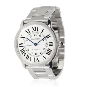 Cartier Ronde Solo W6701011 Mens Watch in Stainless Steel Chanel Top Handle Flap Bag Blue