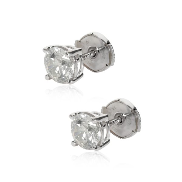 111080 sv 0ccc9091 7b58 46da adae a49595597773 Four Prong Diamond Stud Earring in 14K White Gold F G SI1 125 CTW