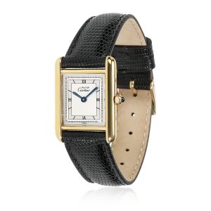 Cartier Must de Cartier 3 66001 Womens Watch in Vermeil Dior Blue Oblique Jacquard Fold Over Clutch