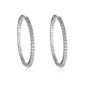 Inside Out Diamond Hoop Earring in 14K White Gold 176 CTW Louis Vuitton Totally PM Monogram PVC Coated Canvas Tote Bag