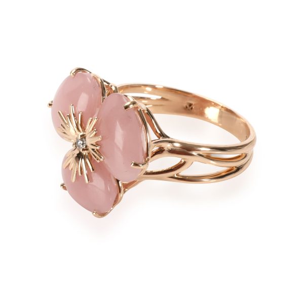 Fashion Ring Rose Gold Vianna Brasil Malva Quartz Diamond Flower Ring in 18K Rose Gold 002 CTW